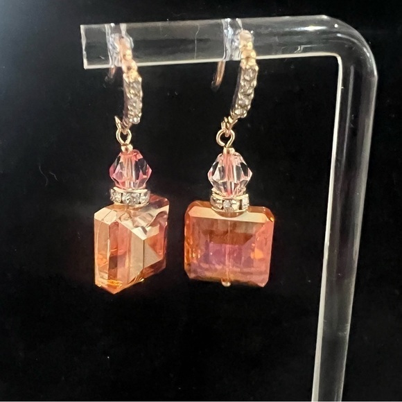 Topaz Colored beaded Drop Earrings - Pre-owned - Picture 11 of 12